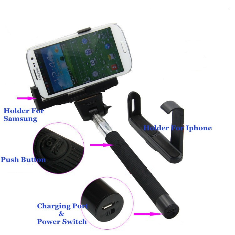 Kjstar Z075 Wireless Mobile Phone Monopod Bluetooth Extendable With