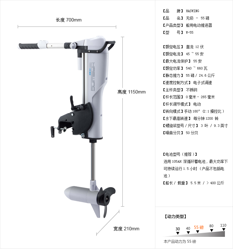 トローリングモーターバッテリー電動dchaswing( 船外エンジン) ケイマン- トン55ポンド仕入れ・メーカー・工場