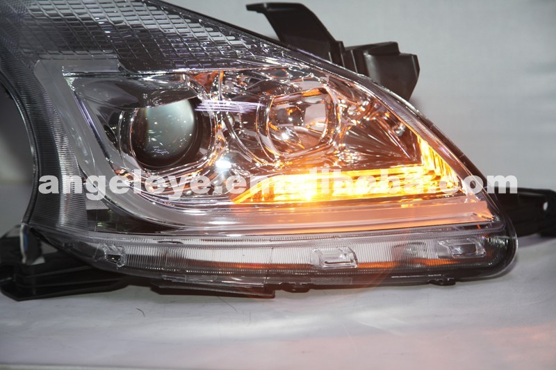For Toyota For Avanza Led Headlights Angel Eyes Chrome Housing 2012 To