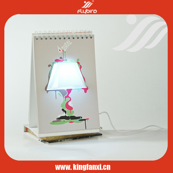 フリップカレンダーページページによってデザインusbledサイドデスクランプの夜の光仕入れ・メーカー・工場