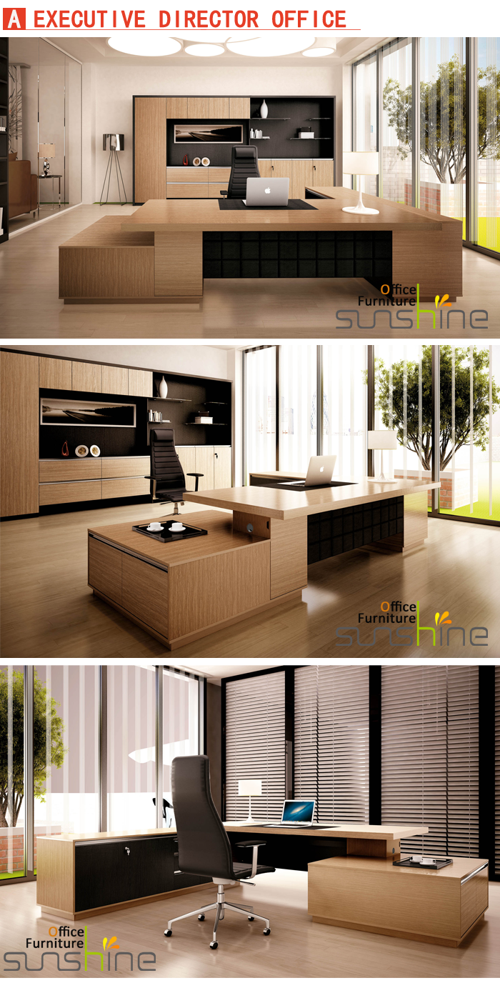 Nieuwe ontwerp mdf luxe houten tafel modulaire kantoormeubilair ...