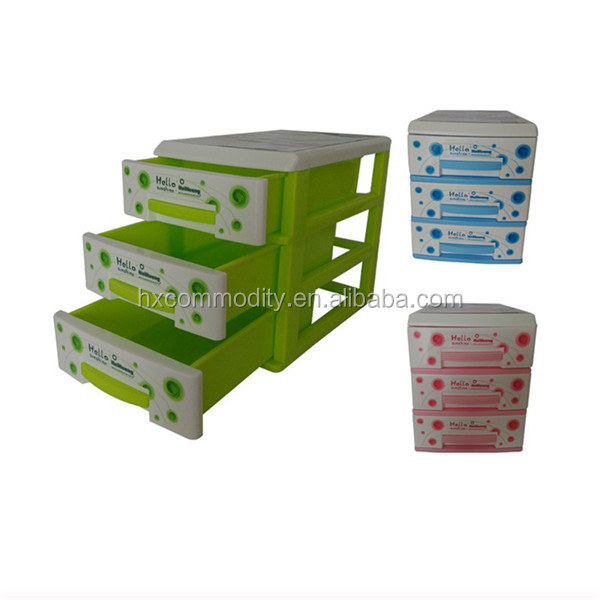 3 Layer Plastic Multi Color Plastic Tabletop Storage Tool Drawer