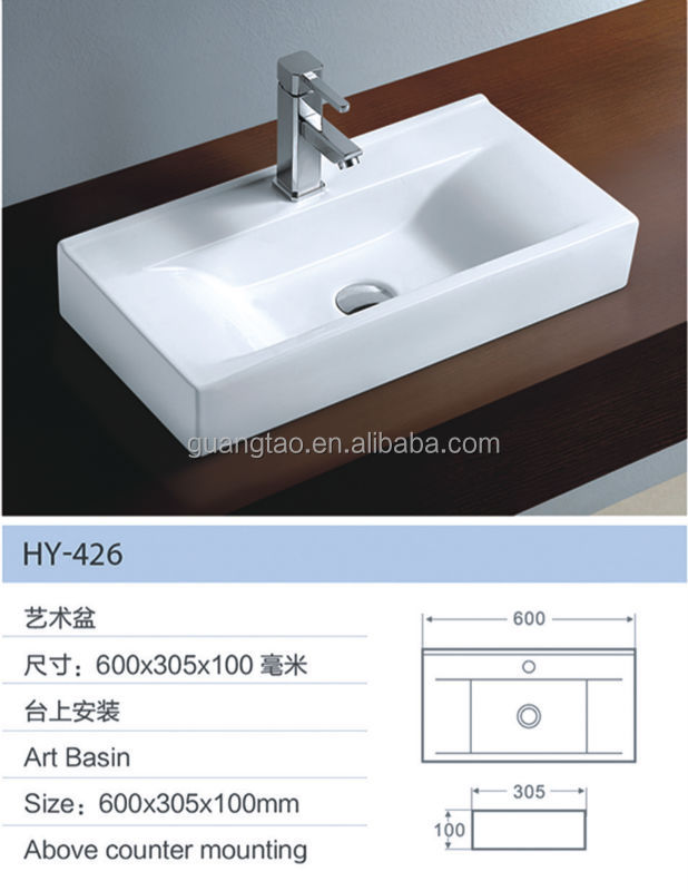 bathroom products chaozhou art sink long size rectangular table top ...