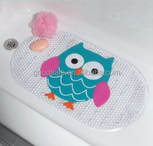 Whimsical Owl Baby Anti Slip Bath Shower Mat With Strong Suction Cup