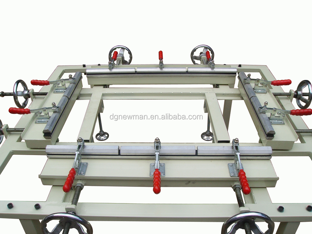 Adjustable mesh stretcher for frame