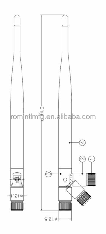 無線lanアンテナdbi7.8*75mm2.4-2.5ghz2とsma/rp-smaコネクタ仕入れ・メーカー・工場