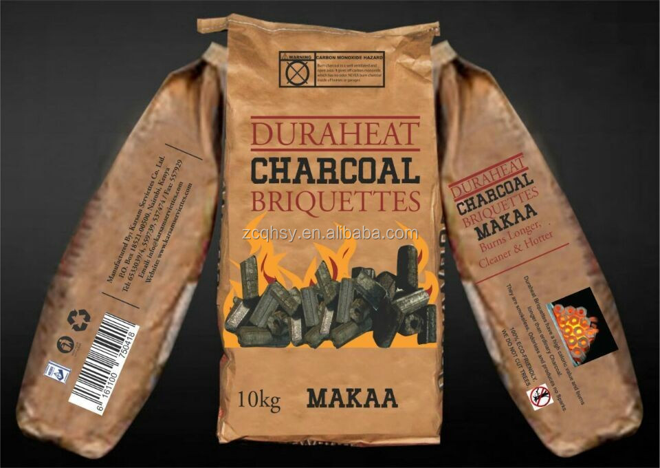 Strong Brown Kraft Paper Bag For Barbecue Charcoal Briquettes Packaging