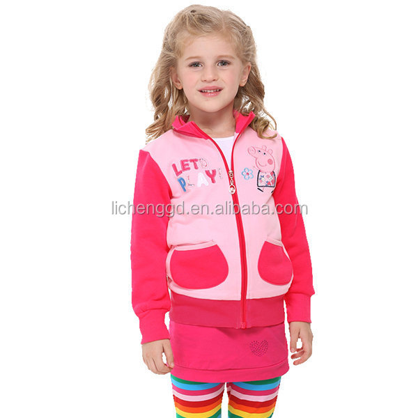 (f4326) ピンク18m-6y新星赤ちゃん卸売衣類peppa豚の女の子の冬のコート仕入れ・メーカー・工場