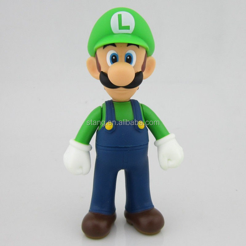 super mario bros brothers luigi green toy pvc action figure 5"