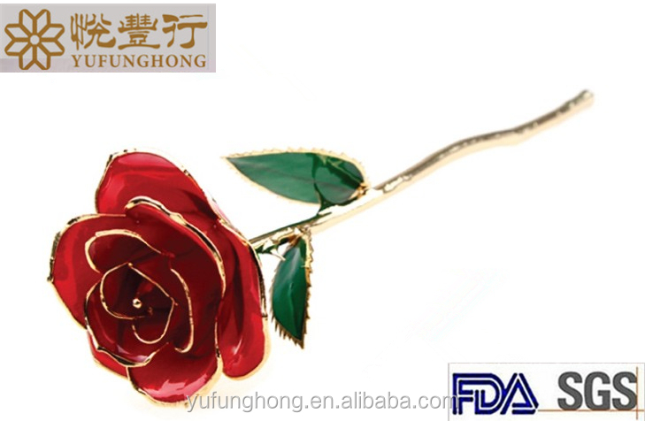本物のバラの花メッキ24kゴールドプリザーブドフラワーの花の花輪の装飾問屋・仕入れ・卸・卸売り