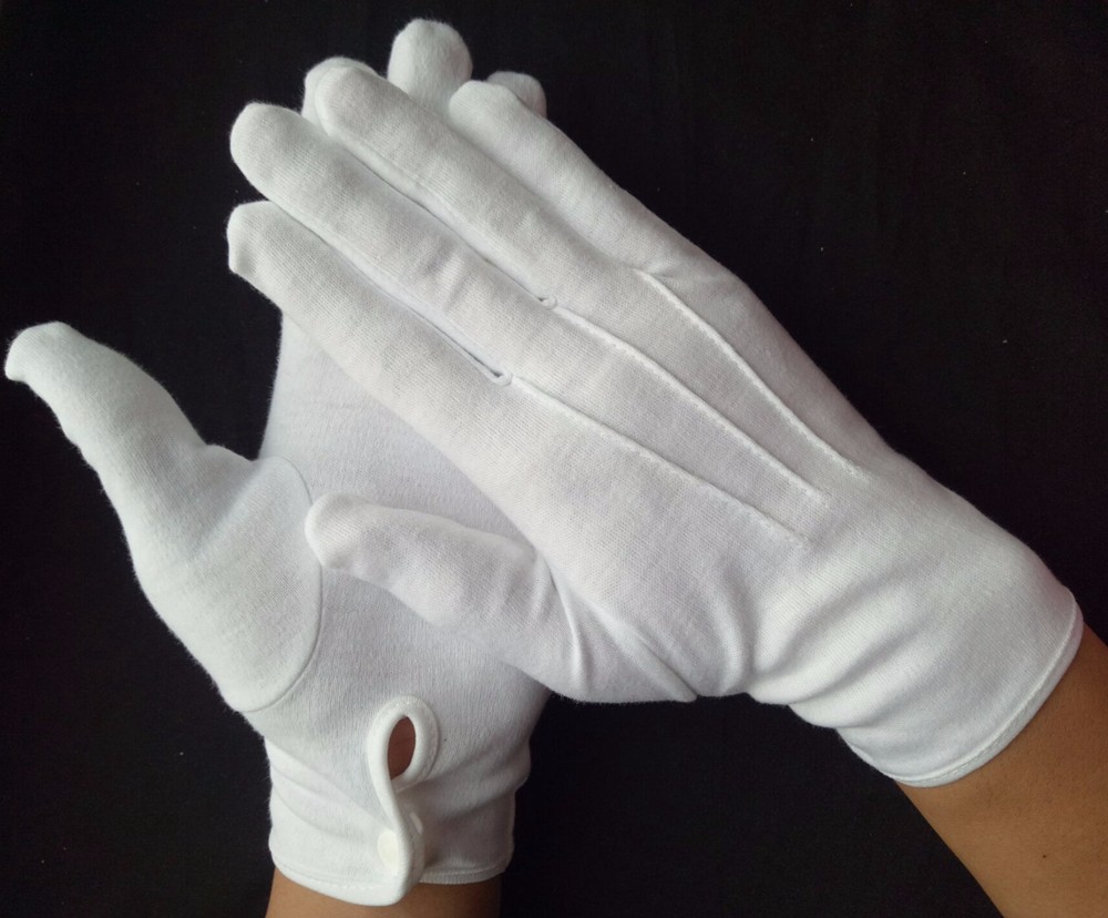 Supply Work Band Formal Funeral Liner Ceremony Cotton Gloves White