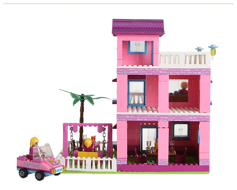 卸売中国でausiniプラスチック構造おもちゃピンクforigh- スタイルハウス、 煉瓦おもちゃ、 クリスマスのためのホットギフト問屋・仕入れ・卸・卸売り
