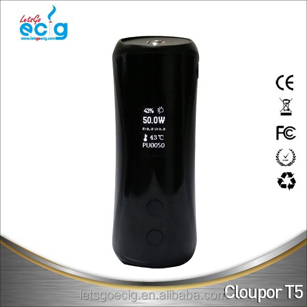 High end ecig mod amazing vaporizer cloupor t5 50w box mod vs canan 30w mod