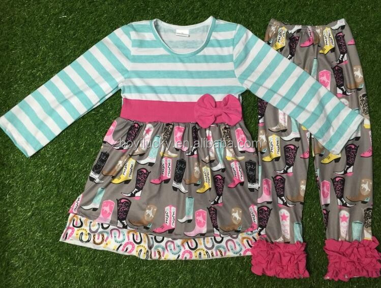 秋のブティック子供バルク卸売冬のクスクスムーンremakes子供ストライプブティック服セット女の子感謝祭セット仕入れ・メーカー・工場