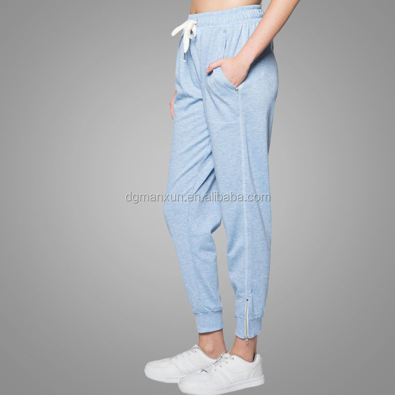 Chinese alibaba Custom jogger pants womens grey 100 cotton sweatpants