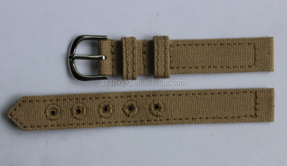 military green/ khaki 14mm canvas watch strap/ canvas band for