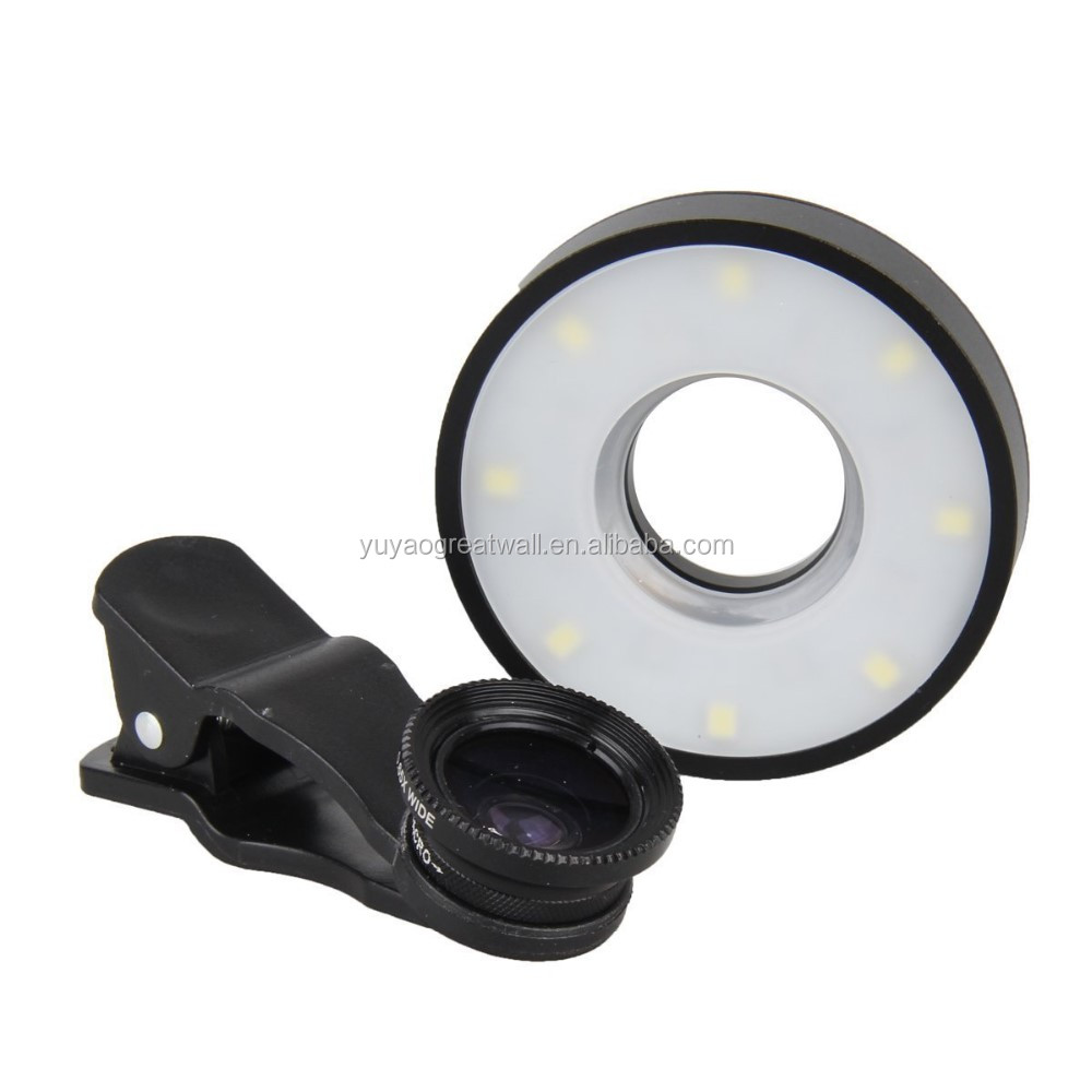 6 In 1 Camera Flash Smartphone Clip On Multi Camera Lens With Led Flash