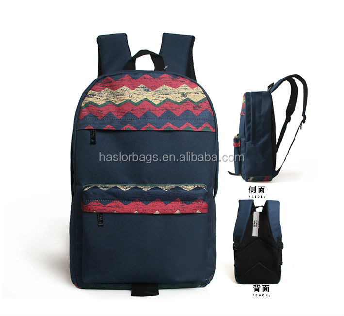 Newest custom beautiful pattern trendy college bags 2015