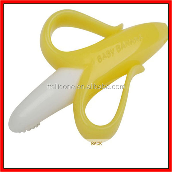 2014年teethers、 バナナの形のシリコン赤ちゃんの歯ブラシ、 子供シリコン歯ブラシ問屋・仕入れ・卸・卸売り