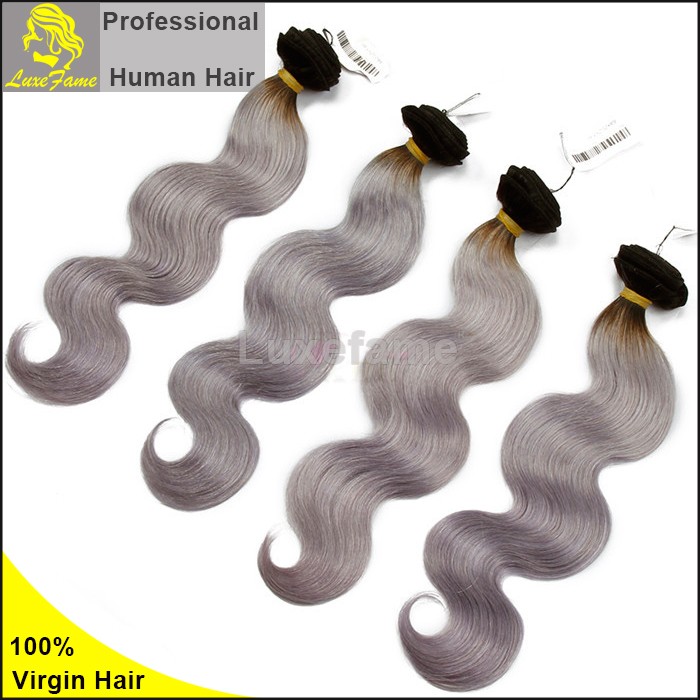 grey color body wave gray hair weave,gray remy hair extensions