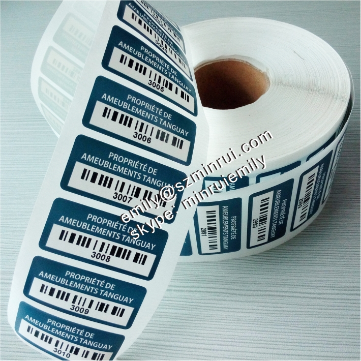 ZbZcYmt Asset Tags - Customized Pre-Printed Non-Repeating Barcode Labels  (Roll of 520)