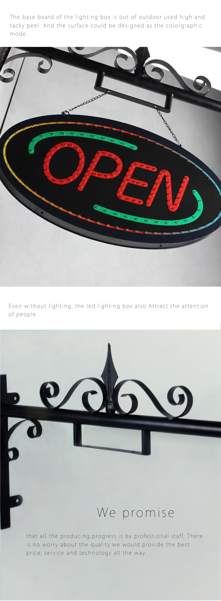 Hot! Wholesale Outdoor 12v Double Sided Outdoor Flashing Led Open Sign