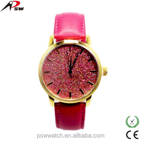 Aliexpress hot selling love diamond leather strap vintage women bracelet watch
