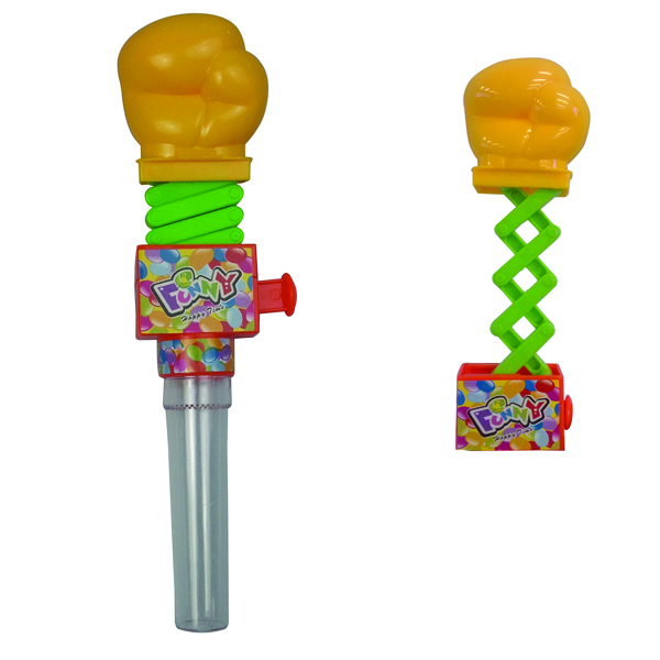 Children play gun candy cartoon elastic boxing toy