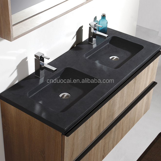 black countertop bathroom limestone double sink wash basin (am-h