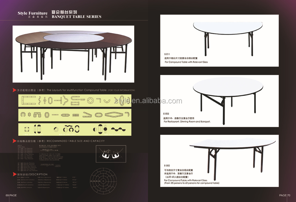 ホテルの家具ラウンド宴会のテーブルを使用仕入れ・メーカー・工場
