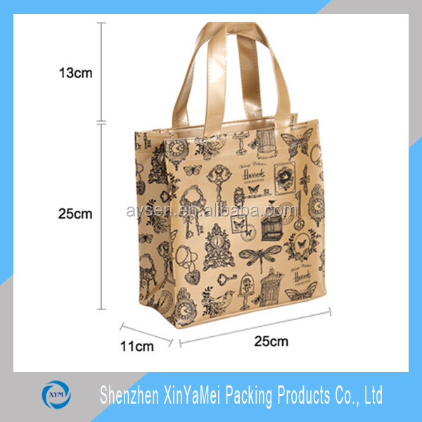 PVC Tote Bag, Luxury Shiny PVC Zipper Bag with CMYK printing