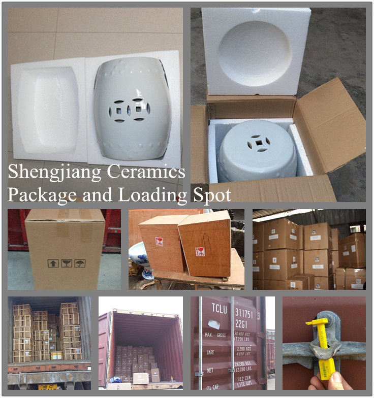 RZJP01-A青と白の磁器鳥花柄描画マニュアル磁器ジンジャージャー