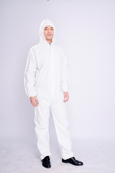 古典的なフード付きの白いつなぎ服xラージ42-46胸問屋・仕入れ・卸・卸売り