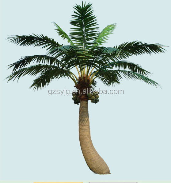 The simulation bending of coconut trees decoration for water theme park 5m6m7m artificail tropical plants UV resistance
