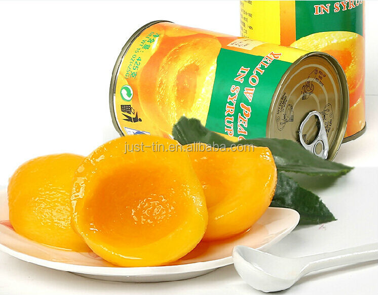 Hot Sale 425g canned yellow peach canned yellow peaches in syrup