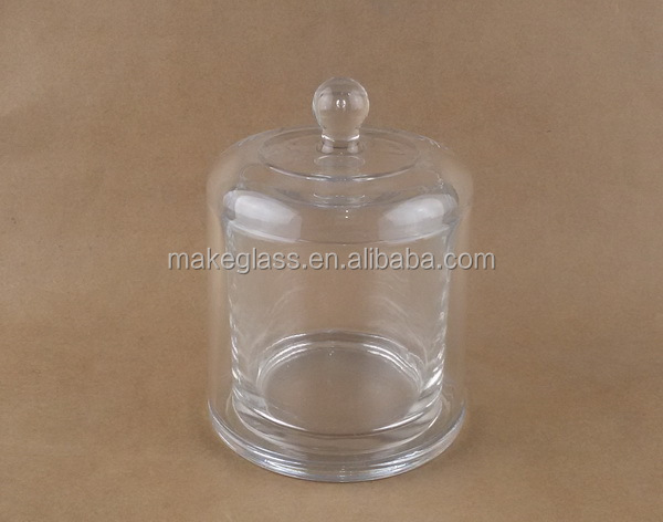 ユニークなデザインのガラスのキャンドルの瓶を持つクローシュ形のガラスのキャンドルホルダー問屋・仕入れ・卸・卸売り