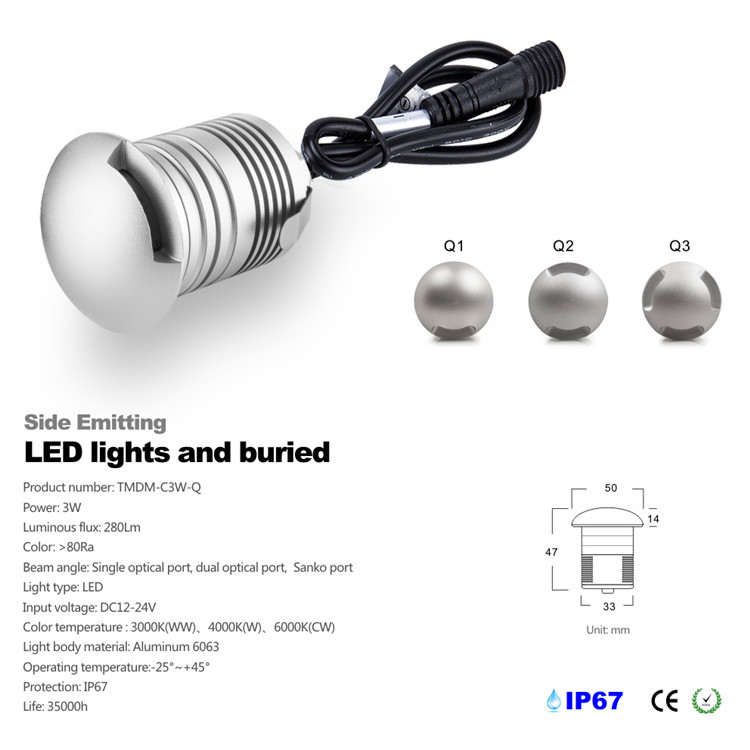 新しいdesigh室内装飾壁照明ledウォールランプアルミ高電力3ワット12ボルト側デッキledライト仕入れ・メーカー・工場