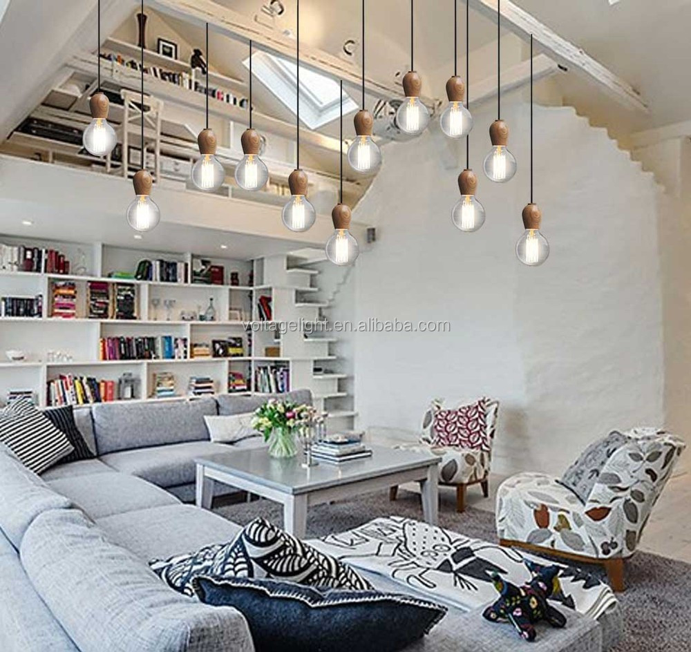 Nieuwe ontwerp hete verkoop moderne houten lamp met edison ...