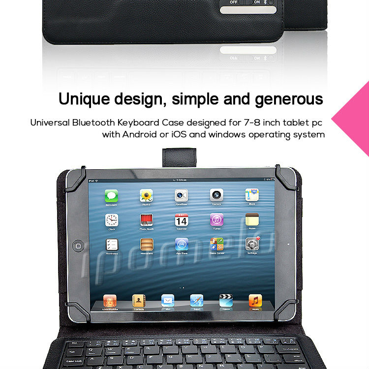 7インチと8インチのタブレット通用なケース Bluetoothキーボード付き スタンド タブレット PU レザーケース仕入れ・メーカー・工場