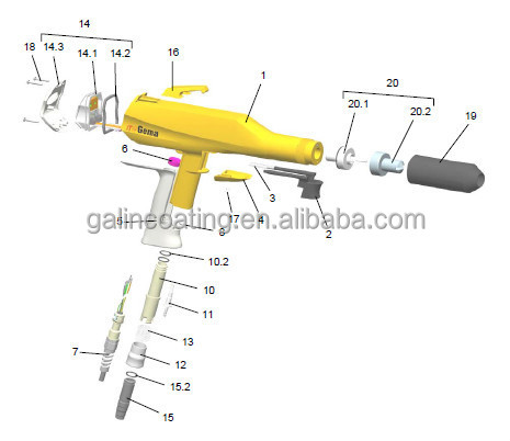 powder gun spray nordson versa resistor holder automatic ii kit parts manual spare list
