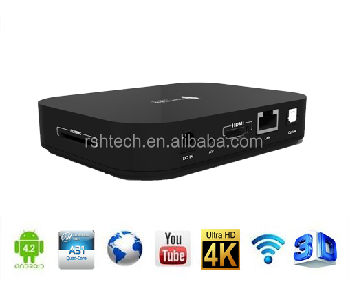 クアッドコア4kプレーヤーアンドロイドスマートtvボックス、 miracastとskypeチャットウェブカメラをサポートしてい問屋・仕入れ・卸・卸売り