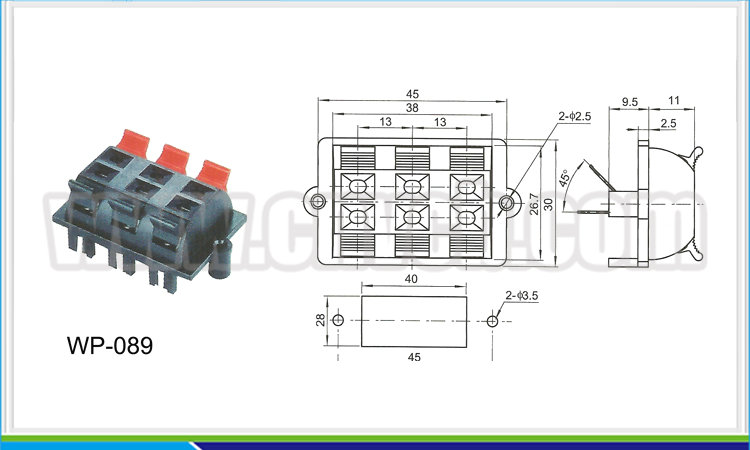 中国製ユニバーサルwp-089赤と黒wpプッシュターミナル6ピンスピーカーターミナル仕入れ・メーカー・工場