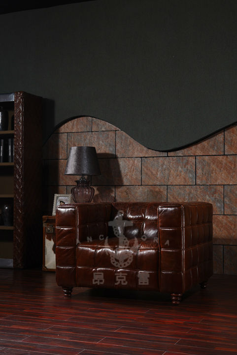 古典的な木製フレームフルグレインa107ヴィンテージ革のソファ問屋・仕入れ・卸・卸売り