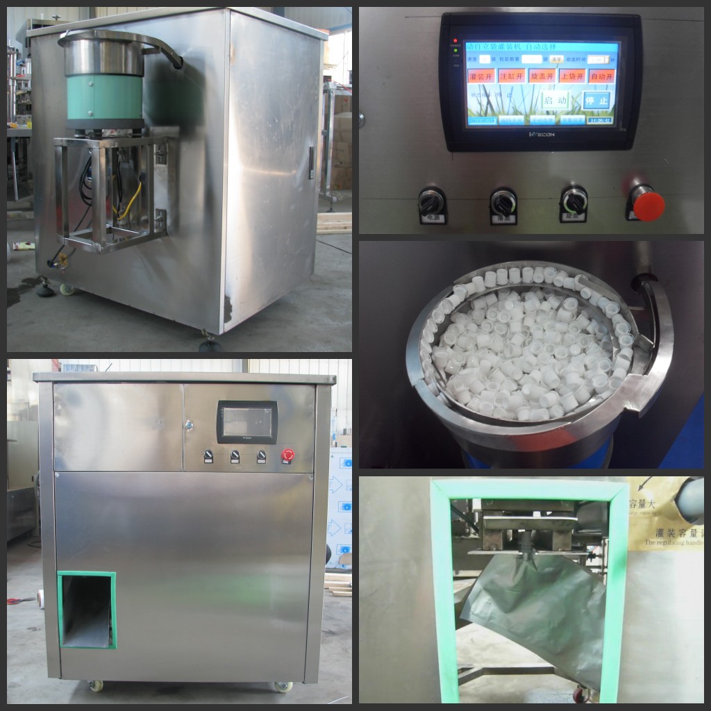 coconut water and pear juice in Stand up pouch with corner spout filling packing machine