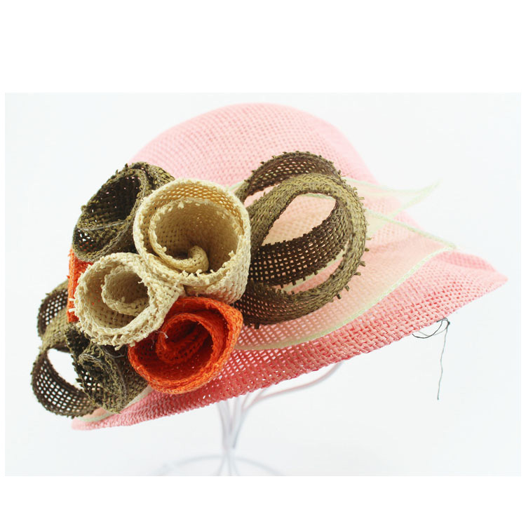 レディカラフルな花紙わら帽子新しいファッション太陽のビーチハット仕入れ・メーカー・工場