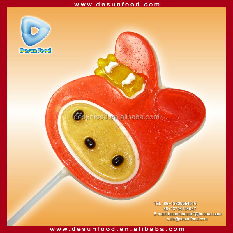 Double taste Jelly candy coated marshmallow lollipop