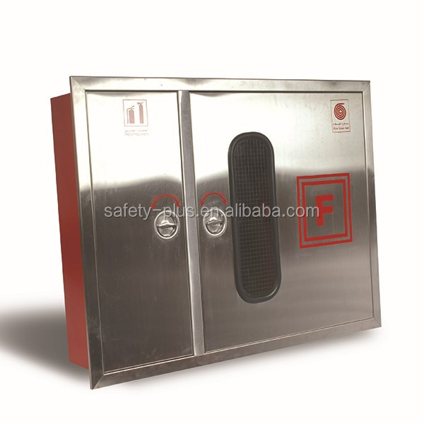 Double Door Stainless Steel Fire Hose Reel Cabinet Horizontal