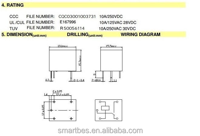 スマートbes~srd- 12vdc- sl- csongleリレー12v10a新しいオリジナルサイズ19.6mm*15.4mm*15.5mmリレー、問屋・仕入れ・卸・卸売り