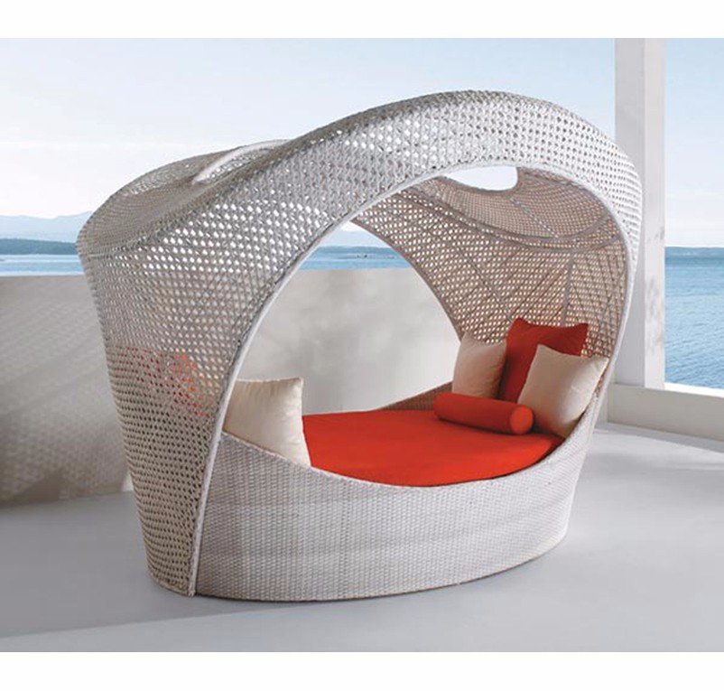 Rattan Round Outdoor Lounge Bed Outdoor Furniture Daybed Round Daybed