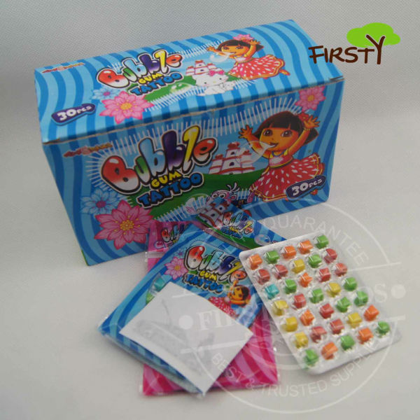 mini bubble gum with tatoo